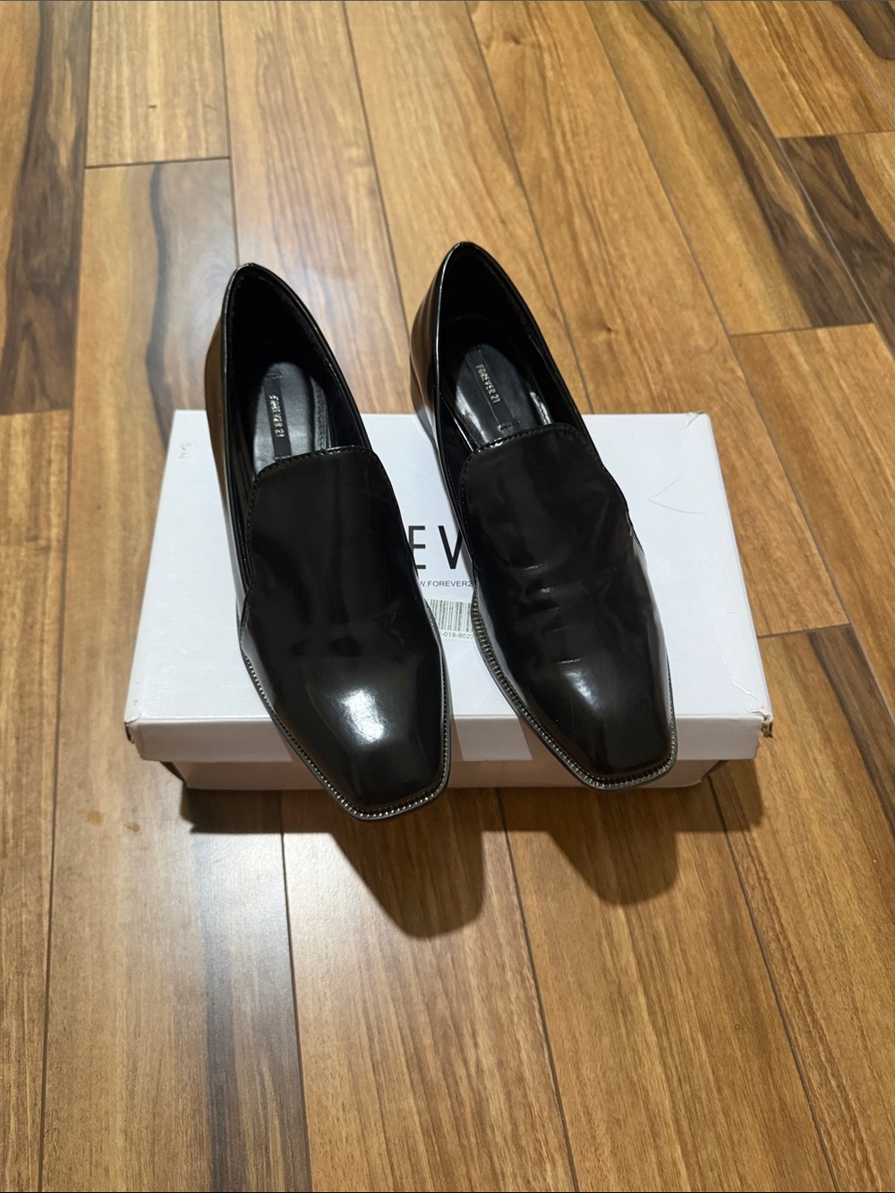 Forever 21 Black Patent Slip-On Loafers